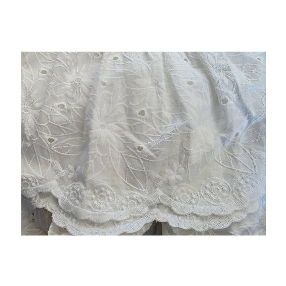 Olivaceous Women's Embroidered Floral Dress - Scalloped Hem & Sleeves, Size M - Picture 4 of 5